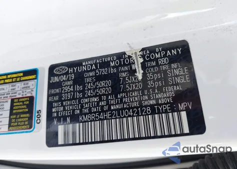 2020 Hyundai Palisade Limited из США, поврежденный, VIN KM8R54HE2LU042128